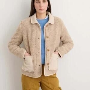 Alex Mill Womens High Pile Fleeece Jacket Size S Chore Barn Crop Designer Teddy